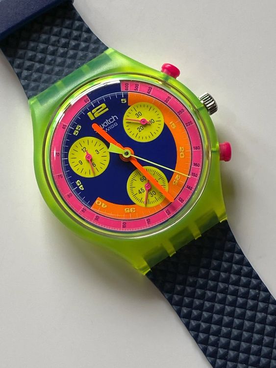 Swatch Orologi: ungetragener (!) 1992 Swatch Chronograph GRAND PRIX (SCJ101) – Nuovo e nell'imballaggio originale da St.Gallen venduto da Clu 2