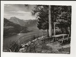 AK 1950 Amden (SG) Blick v. "Fallen" auf Walensee