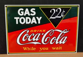 altes Coca-Cola Emailschild  03- NEU - Grösse 32,7x22,9 cm