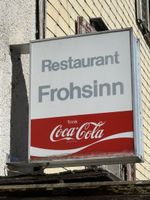 Schild Restaurant Frohsinn Coca-Cola Beleuchtet