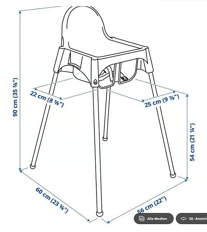 Seggioloni: Ikea ANTILOP Kinderstuhl mit Sitzgurt – Usato da Grafstal venduto da amedici8310 3