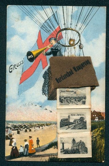 Foto & Poster: Leporello-AK Wangeroog, Mann in einem He – Usato da Berlin venduto da bartko-reher