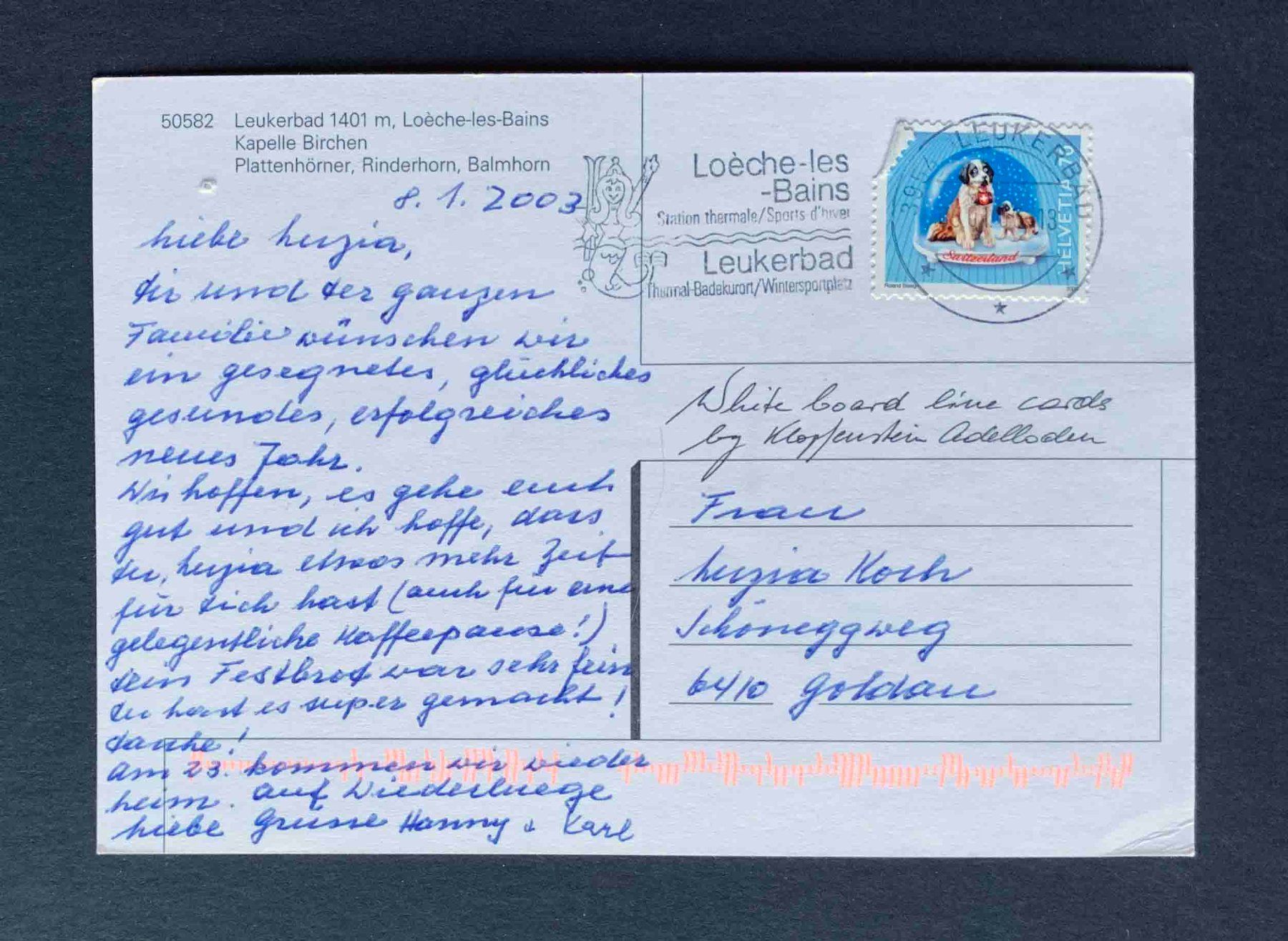 Cartoline postali: AK Leukerbad Kapelle Birchen – Usato da Goldau venduto da artelier1 1