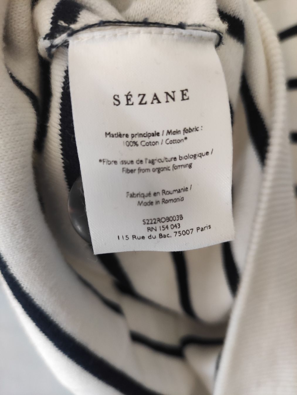 Sezane Vestiti: Robe pull rayée Sézane blanc/marine T.S. bon état – Usato da Granges VS venduto da patia58 4