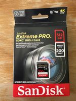 Carte mémoire SanDisk Extreme PRO 512GB - Neuve!