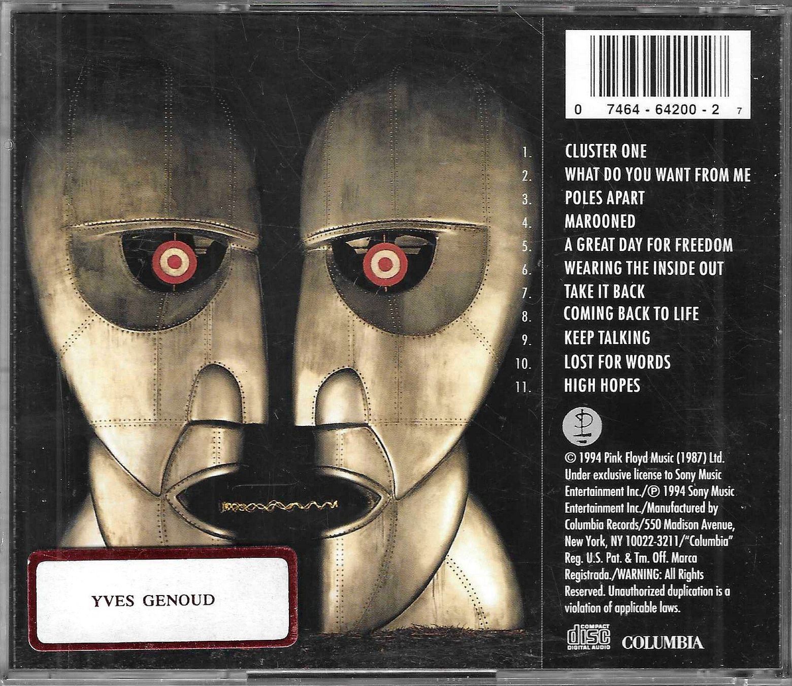 CDs: Pink Floyd - The Division Bell – Gebraucht aus Savagnier von Ne2065 1