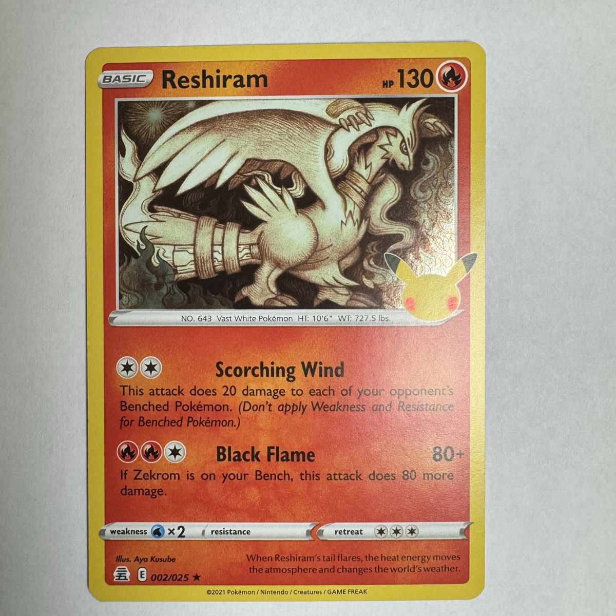 Pokémon Carte collezionabili: Pokémon Reshiram - 2 / 25 Celebrations - ENG – Nuovo (secondo la descrizione) da Staad SG venduto da miaCards