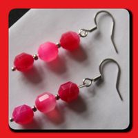 NEU: Achat in rosa behandelt Edelstahl Ohrringe Schmuck