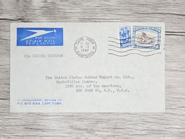 CL06 Enveloppe + Timbre Afrique du Sud 1947