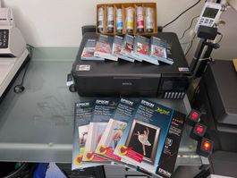 A3-Fotodrucker EPSON EcoTank ET-8550 + Fotopapier + Tinte