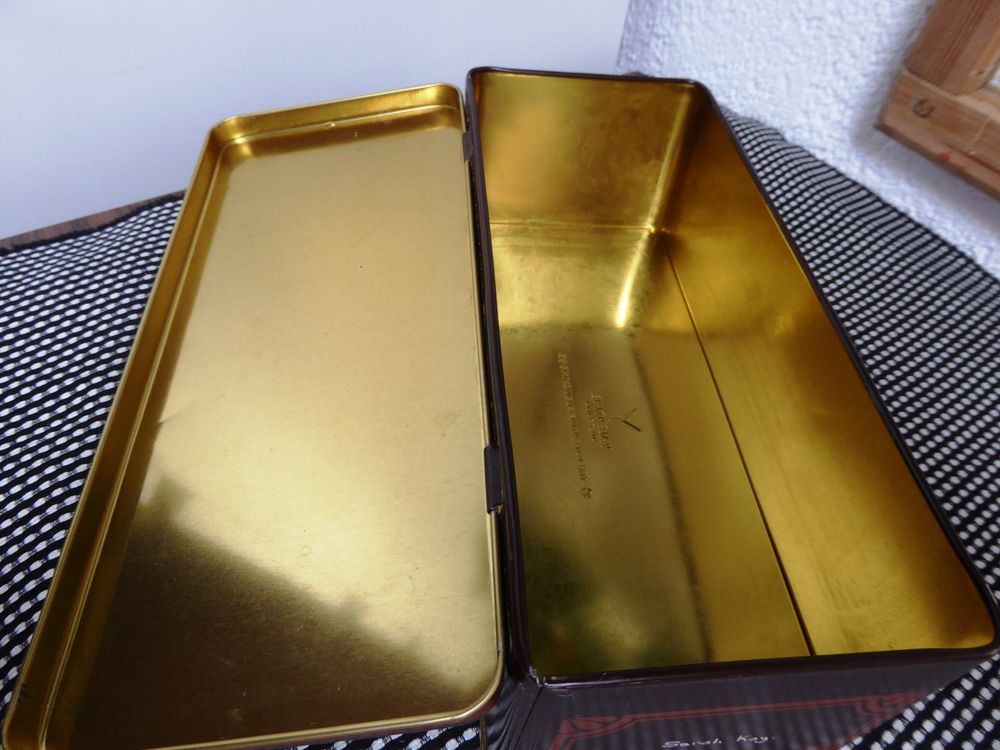 METALLDOSE MIT KLAPPDECKEL - Vintage Metallbox Für Pausenbrot, Schmuck