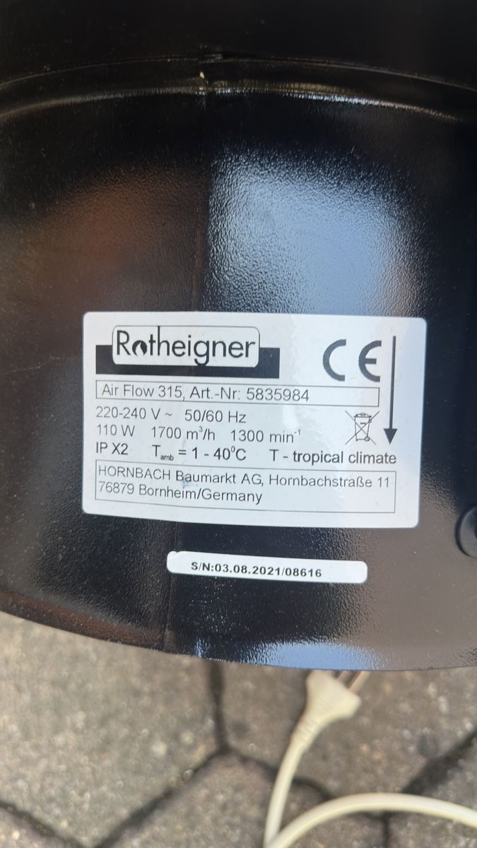 Ventilatoren: Rohrventilator 315 mm Rotheigner Air Flow 315  – Neu (gemäss Beschreibung) aus Niederlenz von CHAUsHypeWorld 6