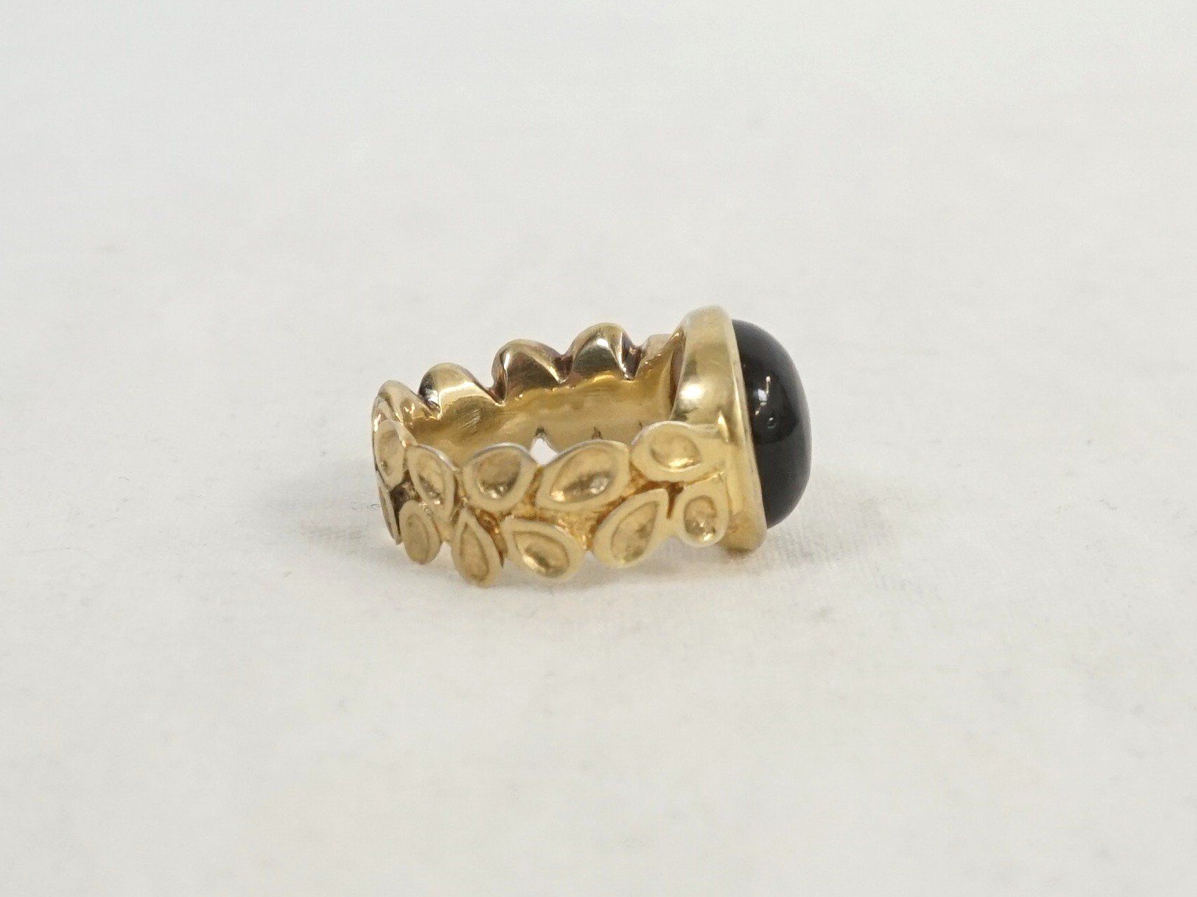 Anelli: goldfarbener Silber-Ring mit braunem Schmuckstein – Usato da Pratteln venduto da Restwert_Pratteln 3
