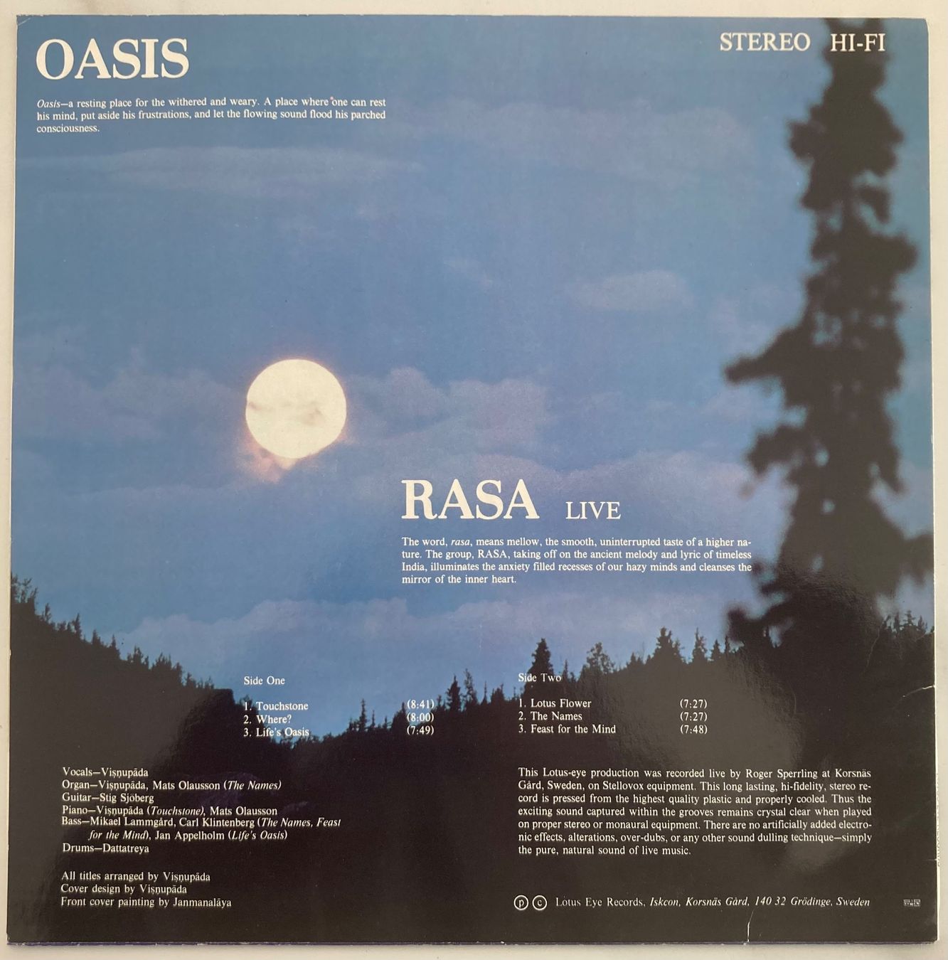 Schallplatten: RASA - OASIS – Gebraucht aus Poliez-Pittet von Newtown-Records 1