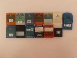 Cartes mémoires PS1/PS2 vintage - Lot complet!