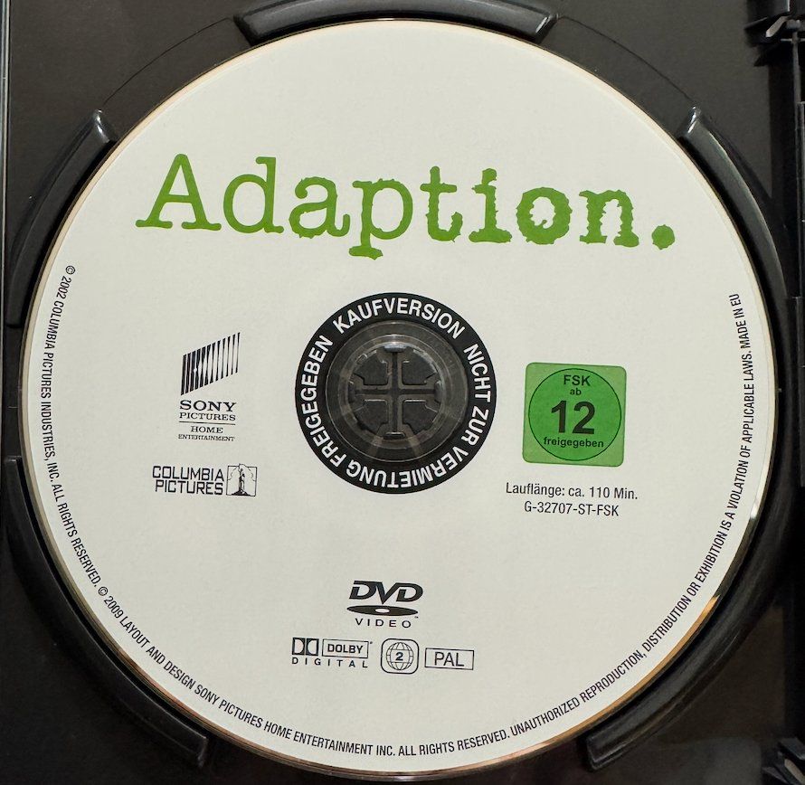 Tutti i DVDs: DVD. ADAPTION - NICOLAS CAGE - MERYL STREEP - CHRIS COOPER – Usato da Wisen venduto da gigisna 1