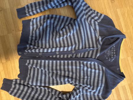 Guess Strickjacke, Herren, Grösse L, Grau Gestreift Top!