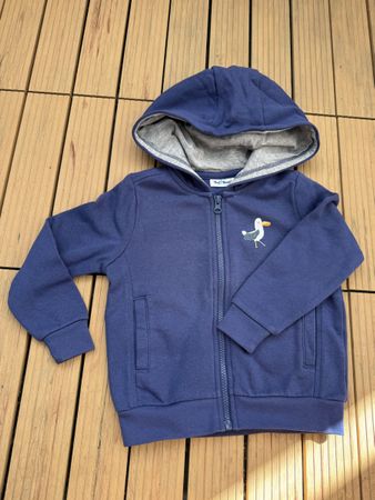 Kapuzenjacke blau mit Reissverschluss Gr. 104