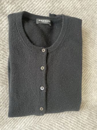 Repeat Cashmere Cardigan - Classic Black, Size 38
