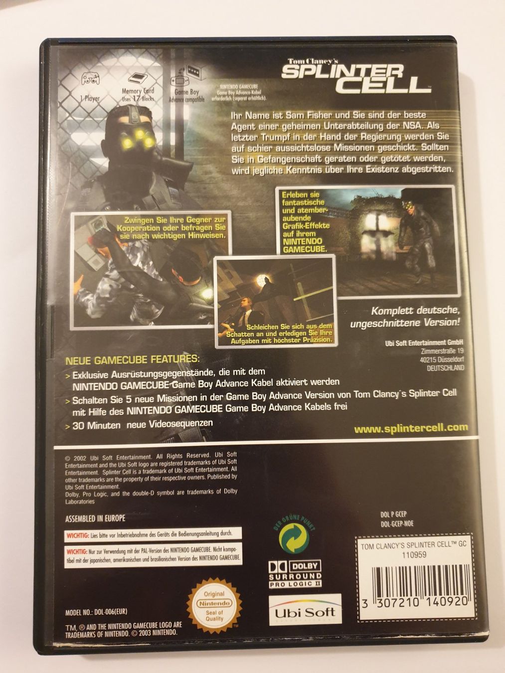 Giochi: Tom Clancy's Splinter Cell / Nintendo Gamecube – Usato da Rain venduto da Laupia 1