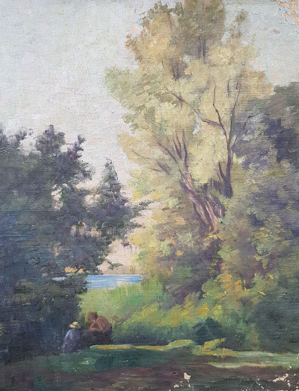 Dipinti: Joli paysage animé école genevoise 19 è. – Usato da Lausanne venduto da leneko