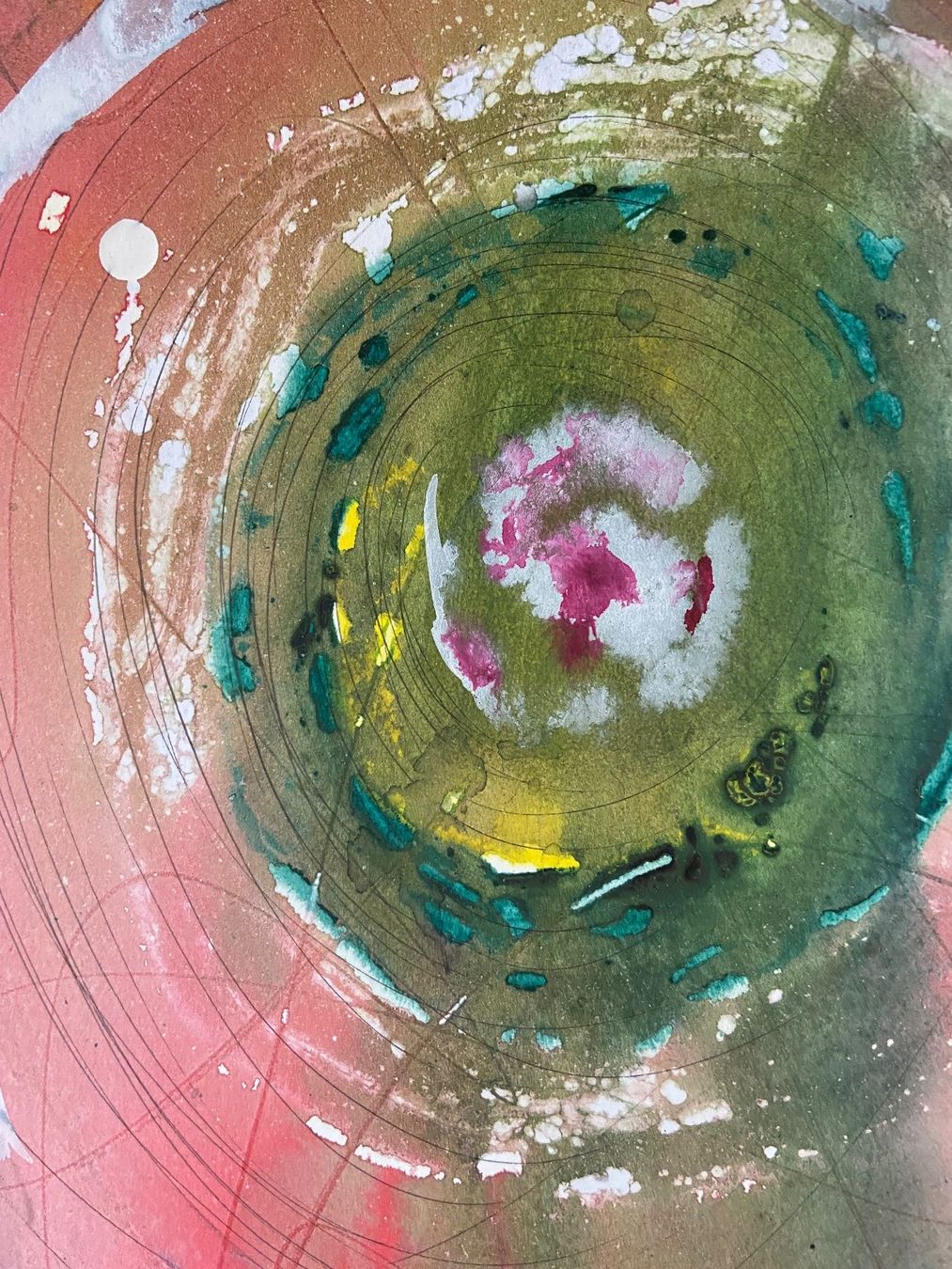 Dipinti: Falling cross Gemälde Tusche Acryl  abstrakt – Usato da Luzern venduto da waterfront1 1