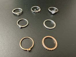 7 Pandora Fingerring aus Silber in Grösse 58