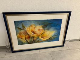 101.5cm breit x70.5 cm hoch Druck Gelbe Tulpen Bilderrahmen