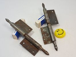 2 schöne antike Möbel Fisch Bänder, Eisen (LOT1317#MBS3)