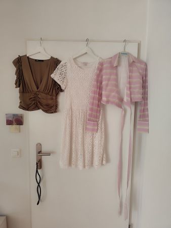 Alles Marken Kleid & grüne Bluse & Wickelbluse Gr. M 38