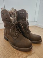 Warme Winterstiefel gefüttert mit Kunstfell braun Gr 37