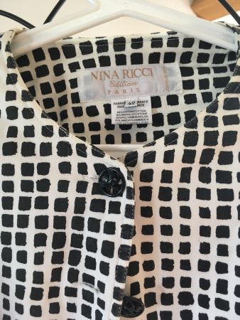 Veste mi-saison légère trench-coat Nina Ricci 40 noir et bla