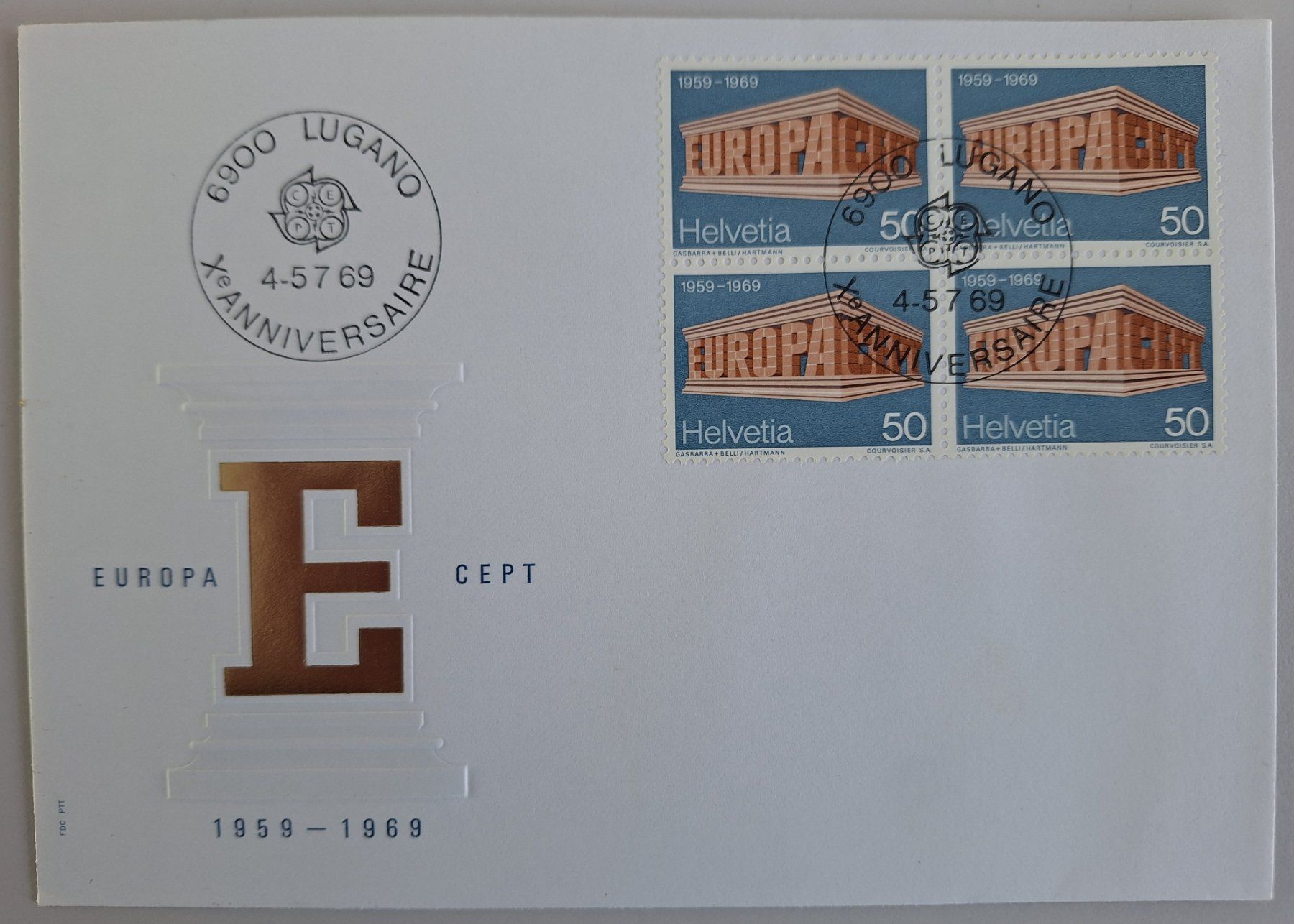 Tutti i francobolli: Schweiz 1969 Sonderbrief CEPT – Usato da Lohn-Ammannsegg venduto da konstrwu
