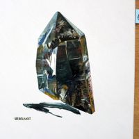 Morion - schwarzer Kristall = Original Oelgemälde