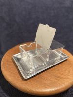 Zucker- und Kaffeesahneset aus Glas und Edelstahl