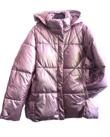 ca.Gr. 42 44 wattierte Winterjacke altrosa mit Glanz