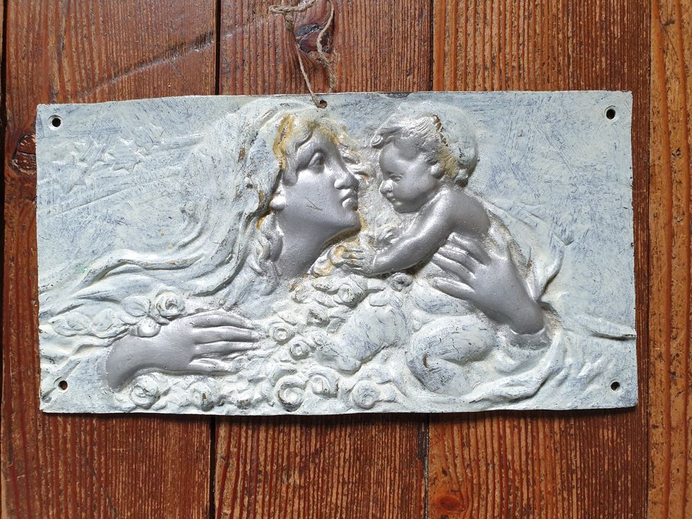 Plaque Madonna En Bronze – Couleur Blanche – Modèle P.06.3192 – Neuve