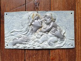 Antica insegna/targa Madonna con bambino