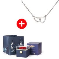 🤩 Rotierende Schmuckbox mit Graviertem Herz-Halskette