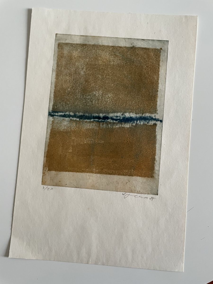 Grafiken & Lithographien: Original signierter abstrakter Kunstdruck – Gebraucht aus Basel von Amechan.