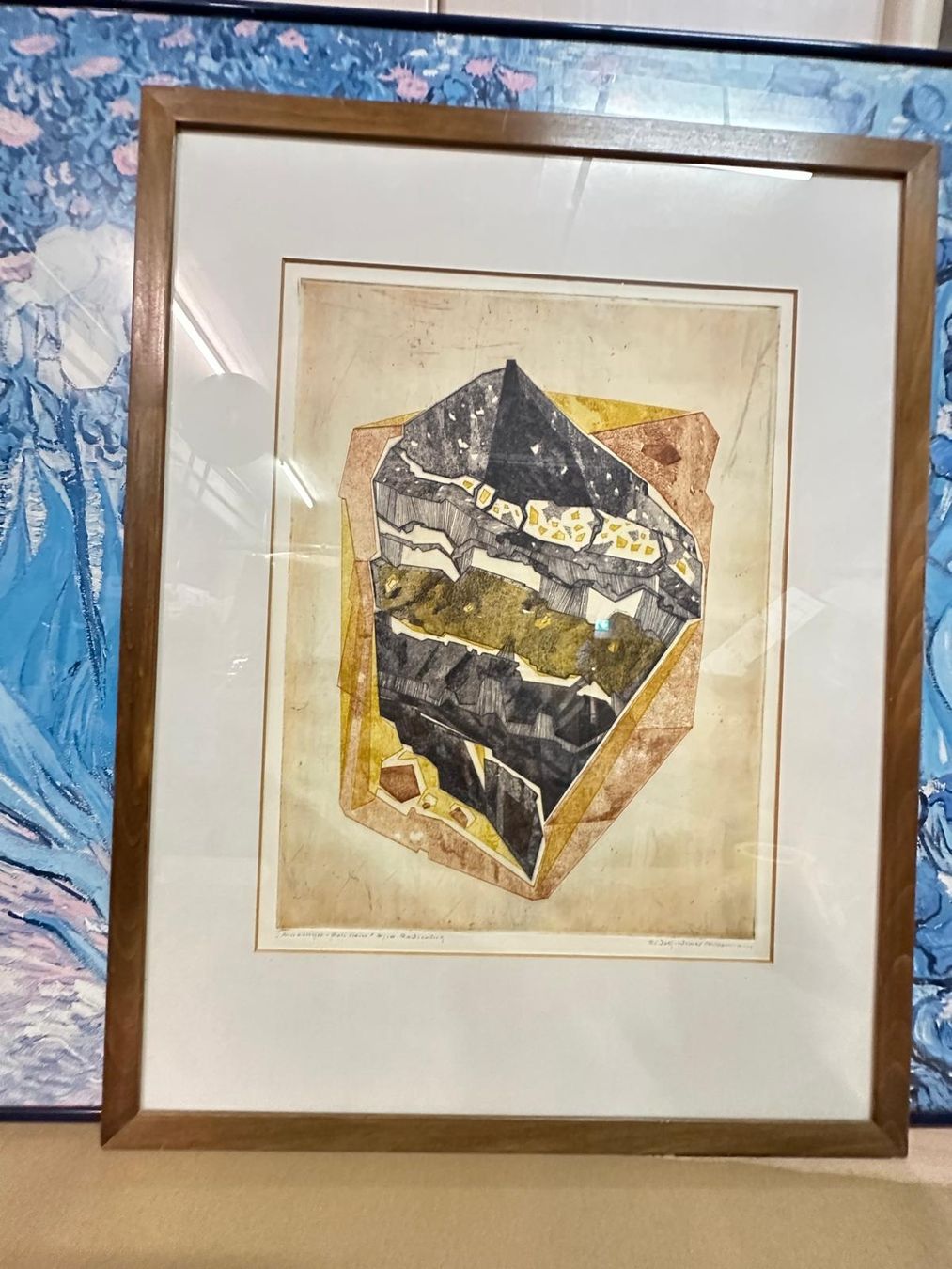 Grafica & Litografie: Abstract Geometric Stone Lithograph Print Wall Art – Usato da Lausanne venduto da vas_mbk2 2