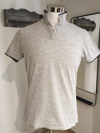 FSBN Poloshirt Slim Fit Grösse L hellgrau Melange