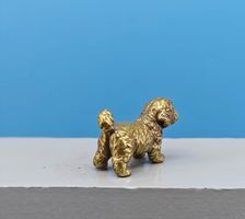 Shih Tzu Miniaturfigur aus massivem Messing