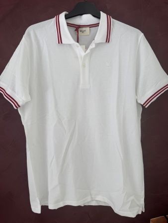 Herren Bally Polo shirt weiss mit streifen Gr 42