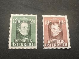 Österreich 801,802 1947 Schubert, Grillparzer * (2030)