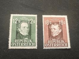 Österreich 801,802 1947 Schubert, Grillparzer * (2060)