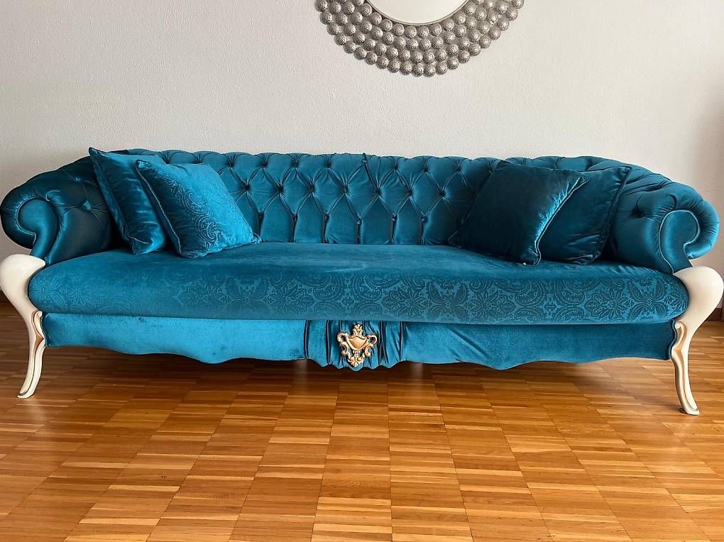 Sofas: Türkises Chesterfield-Sofa mit Sessel – Gebraucht aus Zürich von vafandy 1