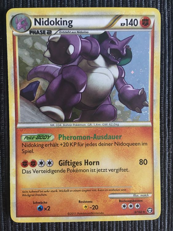 Pokémon Carte collezionabili: Pokemon Nidoking Holo HS Triumph – Nuovo (secondo la descrizione) da Wabern venduto da Collectfun