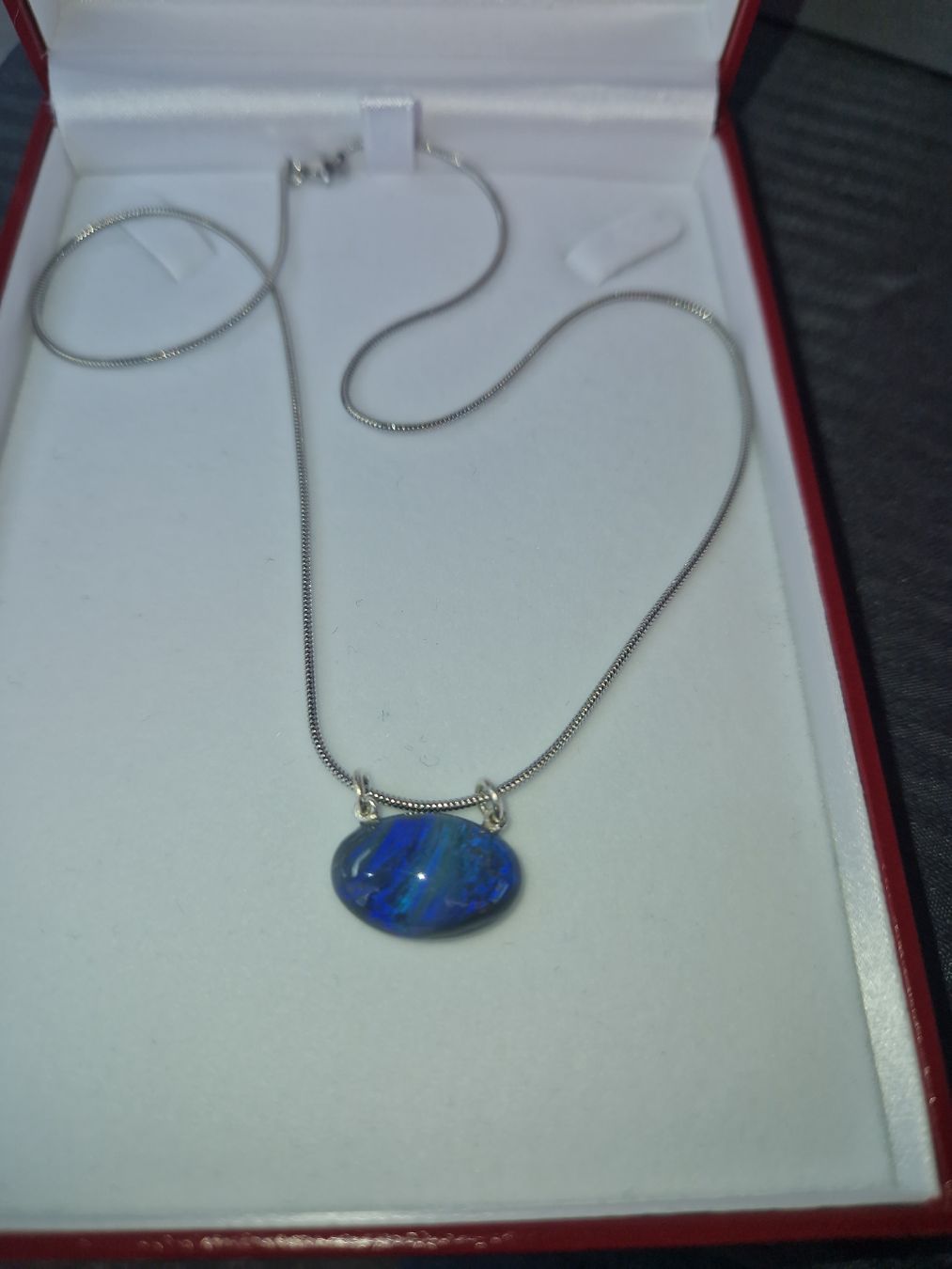 Colliers: collier opale noire bleu australienne – Neuf (Voir description) à fribourg par hakoh 1