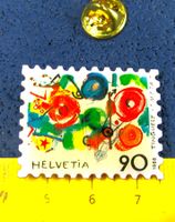 BRIEFMARKEN PIN HELVETIA 90 TINGUELY "META"